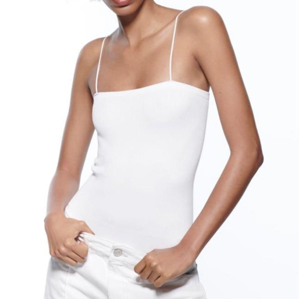 Zara White Seamless Bodysuit